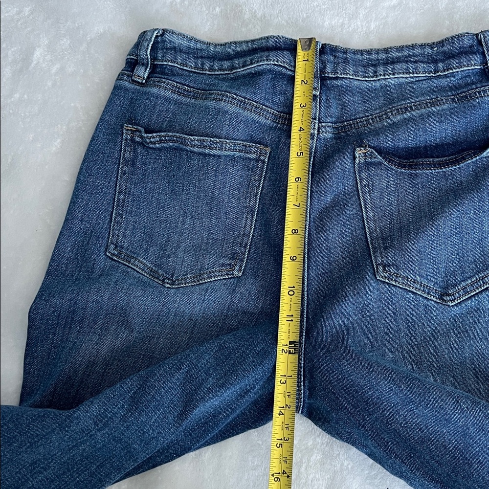 Rue21 Blue Distressed Jeans with Red and White Accents - Junior 16 - Picture 8 of 11